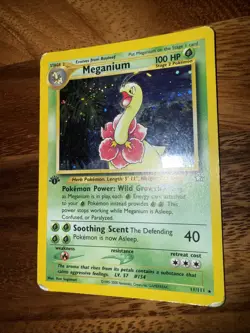Pokemon Neo Genesis 1st Edition Meganium Holo Rare Card 11/111 WOTC TCG - Image 4