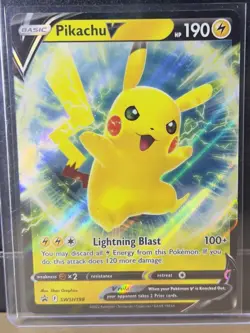 Pikachu V SWSH198 NM Holofoil Promo Rare Pokemon Card - Image 1