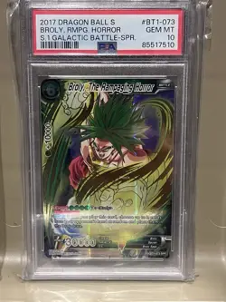PSA 10 Broly The Rampaging Horror Dragon Ball Super Card Bgs SPR Galactic Battle - Image 1