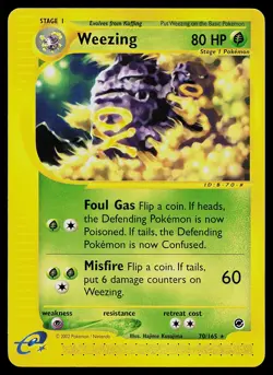 Pokemon Card - Weezing Expedition 70/165 Rare Non-Holo - Image 1