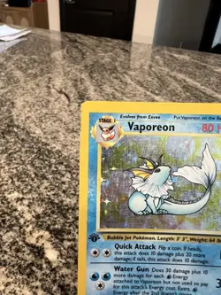Pokemon TCG Vaporeon Holo Rare Card Jungle, 12/64, First Edition - Image 2