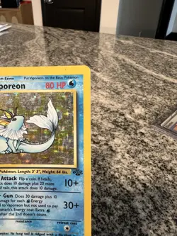 Pokemon TCG Vaporeon Holo Rare Card Jungle, 12/64, First Edition - Image 3