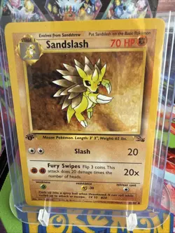 Pokemon Sandslash Fossil First Edition Uncommon Card 41/62 LP - Image 1