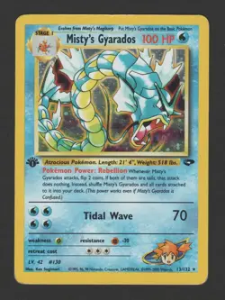Misty's Gyarados Holo Gym Heroes 1st Edition 13/132 ENG - Pokemon Card Rare - Image 1