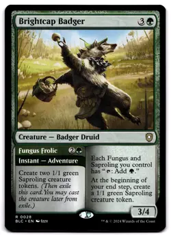 Brightcap Badger - 28 BLC: Commander: Bloomburrow R Normal NM - Image 1