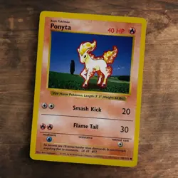 Ponyta 60/102 Pokemon Base Set Unlimited Shadowless Common LP - Image 1