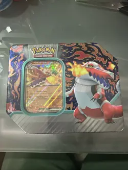Pokemon TCG Paldea Partners Tin Skeledirge EX Includes 5 Booster Packs Sealed - Image 1