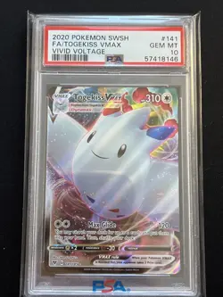 PSA 10 - 2020 POKEMON SWORD & SHIELD VIVID VOLTAGE 141 TOGEKISS VMAX - Image 1