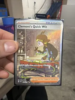 Clemonts Quick Wit 243/191 Pokemon TCG Surging Sparks Special Illustration Rare - Image 5