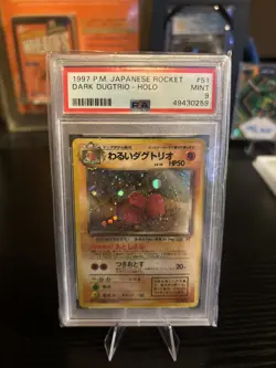 1997 Pokemon Japanese Team Rocket Dark Dugtrio Holo No. 51 PSA 9 MINT - Image 1