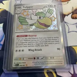 Pelipper - Shiny Holo Rare Pokemon TCG #204/091 SV: Paldean Fates 2024 Mint - Image 1
