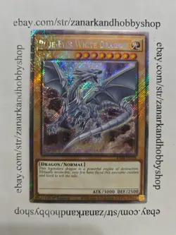 YuGiOh Blue-Eyes White Dragon RA04-EN108 Platinum Secret Rare - Image 1