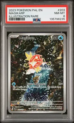2023 POKEMON PAL EN-PALDEA EVOLVED ILLUSTRATION RARE #203 MAGIKARP PSA 8 - Image 1