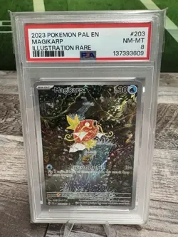 2023 POKEMON PAL EN-PALDEA EVOLVED ILLUSTRATION RARE #203 MAGIKARP PSA 8 - Image 1