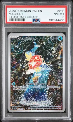 2023 POKEMON PAL EN-PALDEA EVOLVED ILLUSTRATION RARE #203 MAGIKARP PSA 8 - Image 1