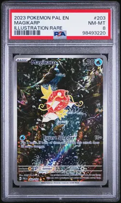 2023 POKEMON PAL EN-PALDEA EVOLVED ILLUSTRATION RARE #203 MAGIKARP PSA 8 - Image 1