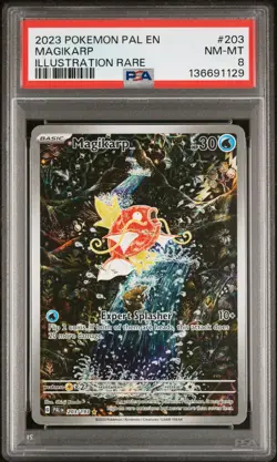 2023 POKEMON PAL EN-PALDEA EVOLVED ILLUSTRATION RARE #203 MAGIKARP PSA 8 - Image 1