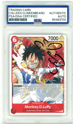 PSA Colleen Clinkenbeard Monkey.D.Luffy (Super Pre-Release) P-001 One Piece - Image 1