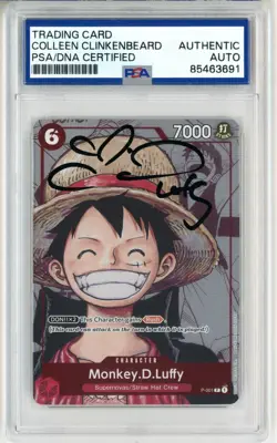 PSA Signed Colleen Clinkenbeard Monkey.D.Luffy (Alt Art) P-001 One Piece Promo - Image 1