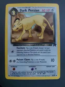 Pokemon Dark Persian 42/82 Team Rocket TCG Card 2000 English ENG - Image 1