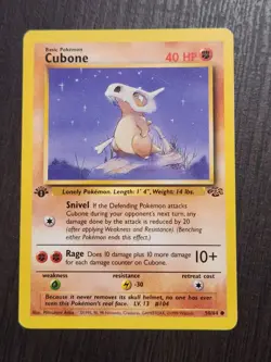 1st Edition Cubone Jungle Pokemon Card LP 50/64 Common #2 - Image 1