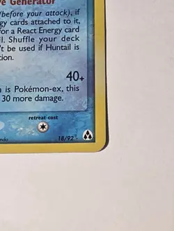 Pokemon Card - Huntail Legend Maker 18/92 Rare Reverse Holo Stamped - Image 2