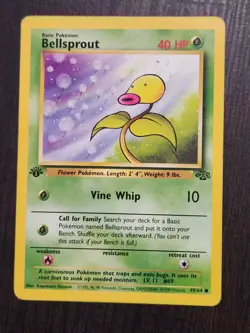 1st Edition Bellsprout Jungle Pokemon Card LP 49/64 Common #2 - Image 1