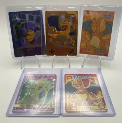 Pokemon Card lot Charizard Marumiya Sticker Holo Japanese w/ blastoise and Ttar - Image 1
