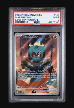 2025 POKEMON MEG EN-MEGA EVOLUTION ILLUSTRATION RARE #146 MARSHADOW PSA 9 - Image 1