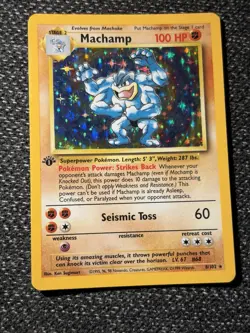 Pokemon TCG Machamp Holo Rare 1st Edition Base Set, Card 8/102, LP Condition - Image 2