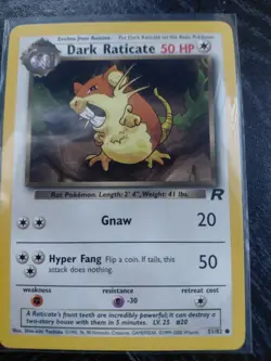 Pokemon TCG Dark Raticate 51/82 Unlimited Team Rocket - Image 1