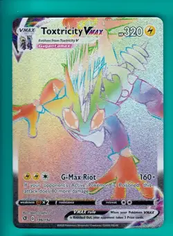 Pokemon Rebel Clash Toxtricity Vmax 196/192 Rainbow Rare NEW NEVER PLAYED - Image 1