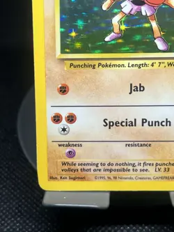 Pokemon TCG Hitmonchan 7/102 Base Set Holo Rare LP - Image 5