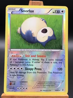 2016 Pokemon XY Generations Snorlax Reverse Holo English 58/83 NM-MT - Image 1