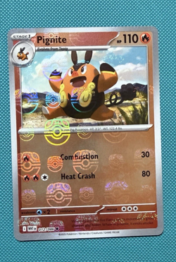 2025 Pokemon-Pignite #012/086 White Flare-Reverse Holo (Master Ball Pattern) - Image 1
