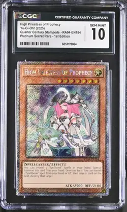 High Priestess Of Prophecy *CGC 10* RA04-EN184 *POP 1* Platinum Secret Rare - Image 1