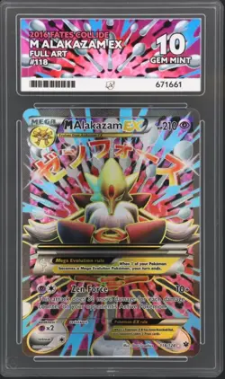 Ace 10 M Alakazam EX XY Fates Collide Full Art 118/124 Pokemon Card Mega - Image 1