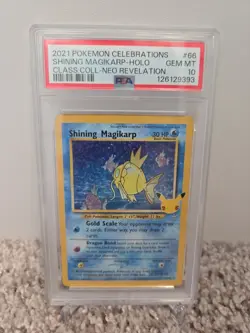 PSA 10 Celebrations Shining Magikarp #66 Classic Collection Neo Revelation Holo - Image 1