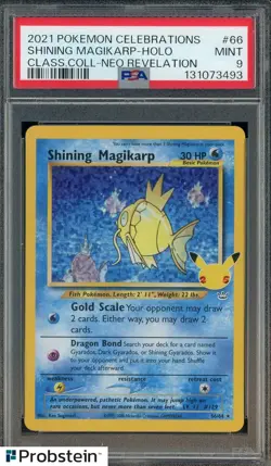 2021 Pokemon Celebrations Classic Neo Revelation Shining Magikarp Holo PSA 9 - Image 1