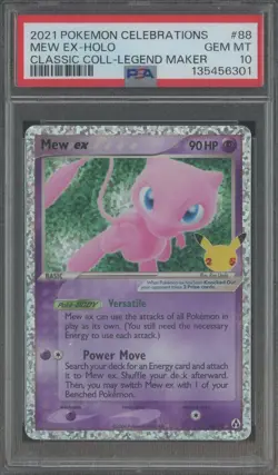 2021 Pokemon Celebrations Classic Coll. Legend Maker #88 Mew Ex Holo PSA 10 - Image 1