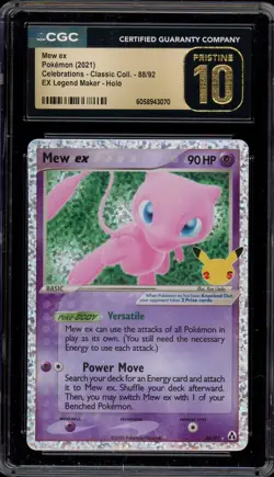 Pokemon Mew ex Celebrations Classic Coll. Legend Maker Holo #88 CGC 10 Pristine - Image 1