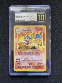 CGC 10 PRISTINE Charizard 4/102 Celebrations 25th Anniversary Holo Pokemon Card - Image 1