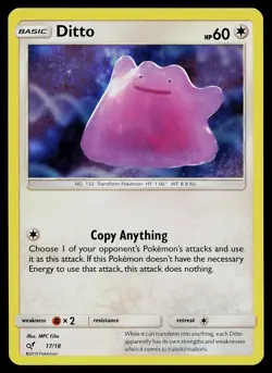 Pokemon Card - Ditto Detective Pikachu 17/18 Holo Rare - Image 1