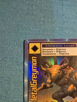 1999 Digimon MetalGreymon Card Holo Foil #DW-01 Good Condition See Pics B - Image 2
