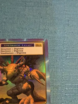 1999 Digimon MetalGreymon Card Holo Foil #DW-01 Good Condition See Pics B - Image 3