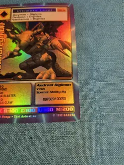 1999 Digimon MetalGreymon Card Holo Foil #DW-01 Good Condition See Pics B - Image 4