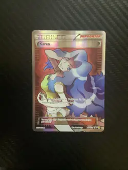 Pokemon Card Karen Full Art XY177a Premium Trainer's XY Collection Promo LP - Image 1