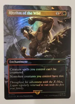 Mtg Secret Lair Marvel Rhythm Of The Wild NM Rainbow Foil - Image 1