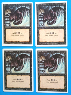 Magic the Gathering MTG Revised DARK RITUAL X 4 LP/EX C 1994 Nice! - Image 1