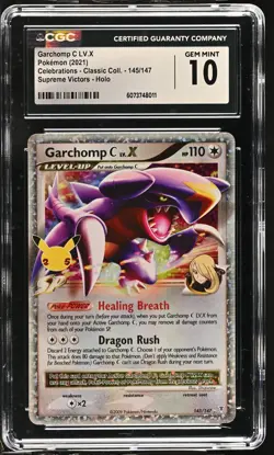 GARCHOMP C LV.X Celebrations Supreme Victors Holo #145 CGC 10 Pokemon - Image 1
